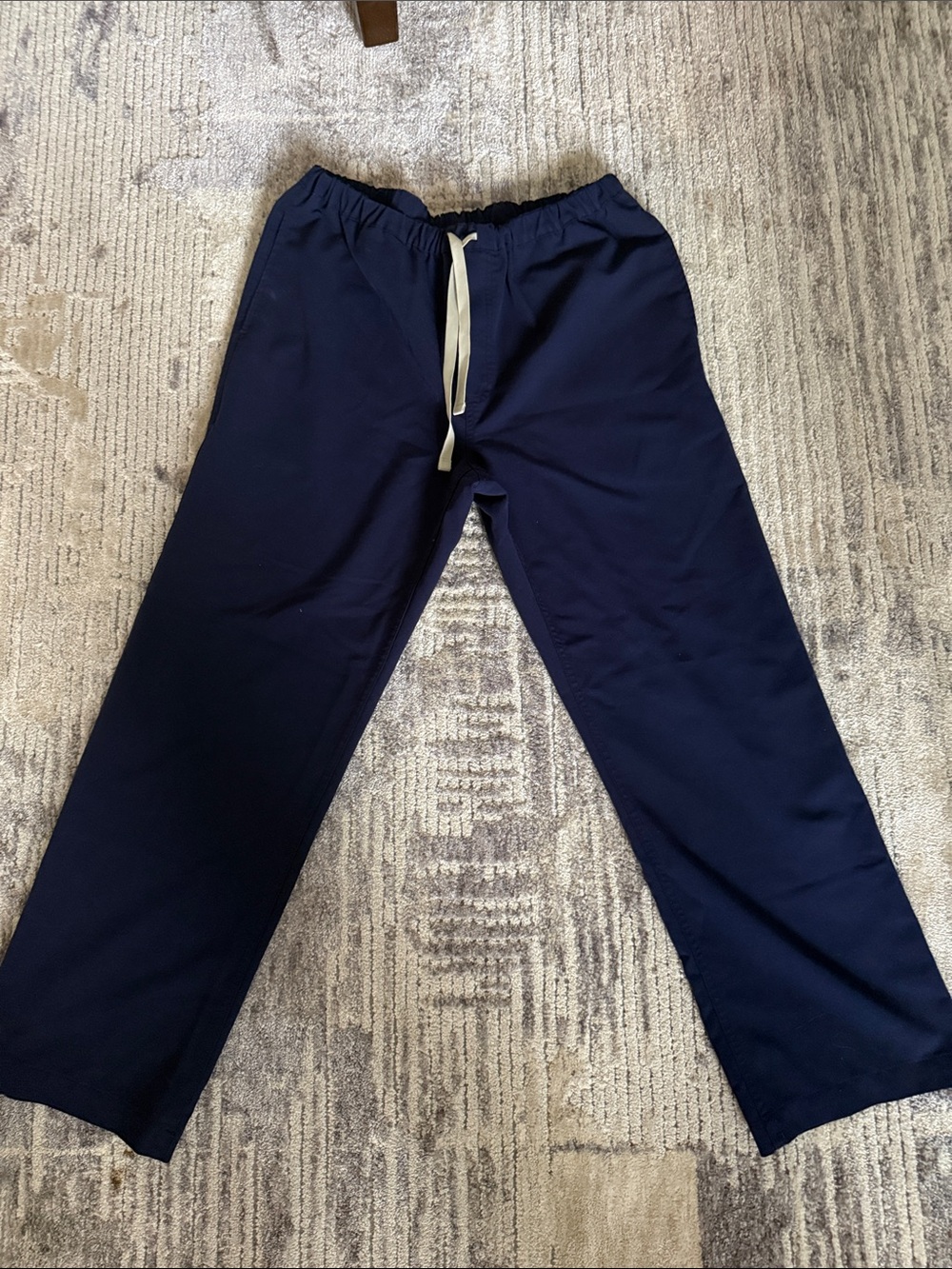 Figs Women’s Navy Scrub Top and Jogger Pants with Cream Drawstrings - Technical - Picture 11 of 16